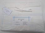 Sferra Tratto White Queen Duvet Blue Satin Stitch Line Embroidery Italy NEW14