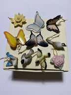Lenox Spring Easter Mini Tree Ornaments Set 10 Flower Bird Butterfly Retired NEW12