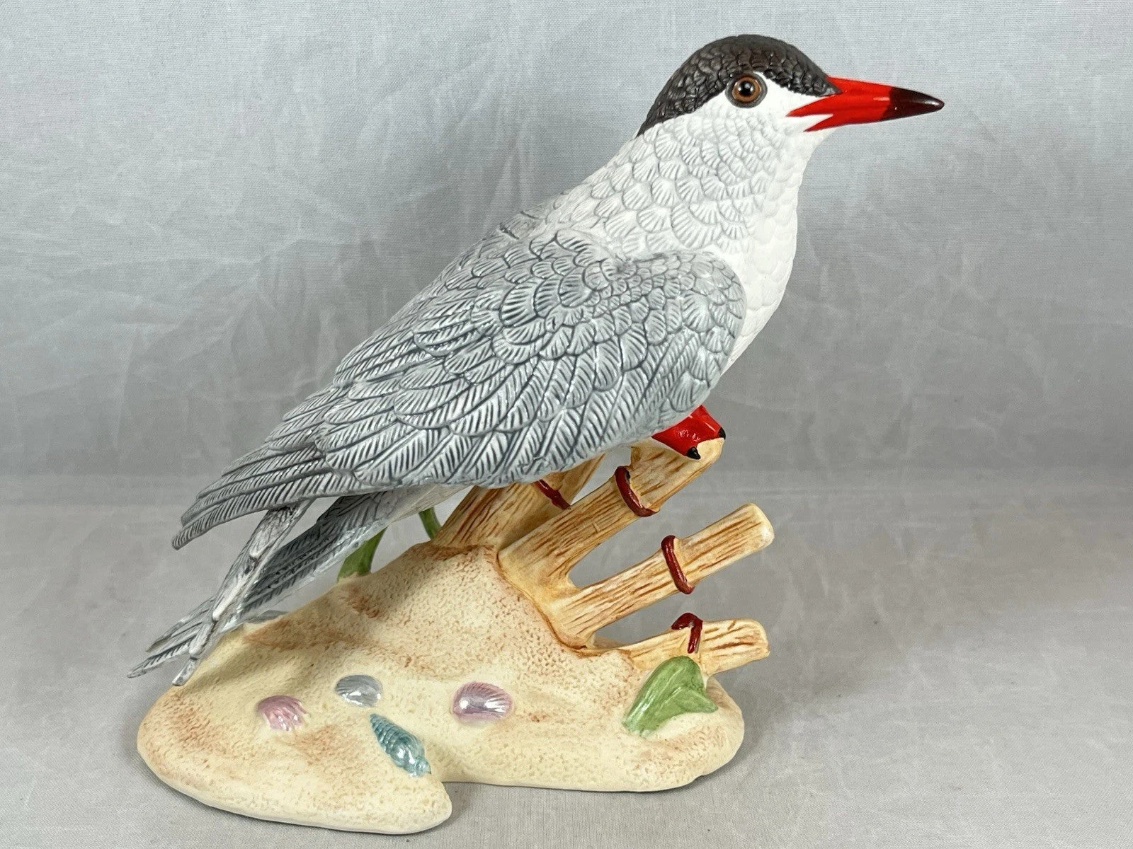 Lenox Common Tern Sea Bird Figurine Perched On Drift Wood Beach Red Beak COA NEW7