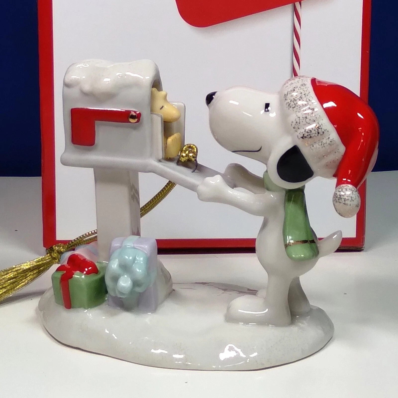 Lenox Peanuts Snoopy's Letter to Santa Ornament Figurine Woodstock Mailbox NEW4