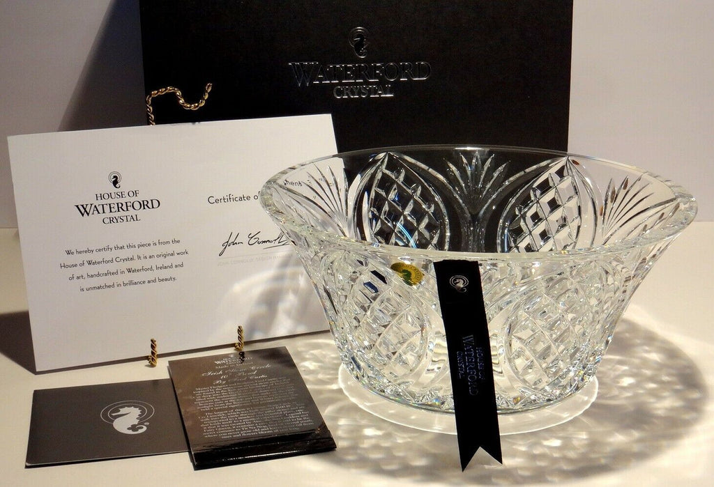 Waterford Crystal Irish Stone Circle Bowl 10" Rosettes Curtis Ireland NEW IN BOX10