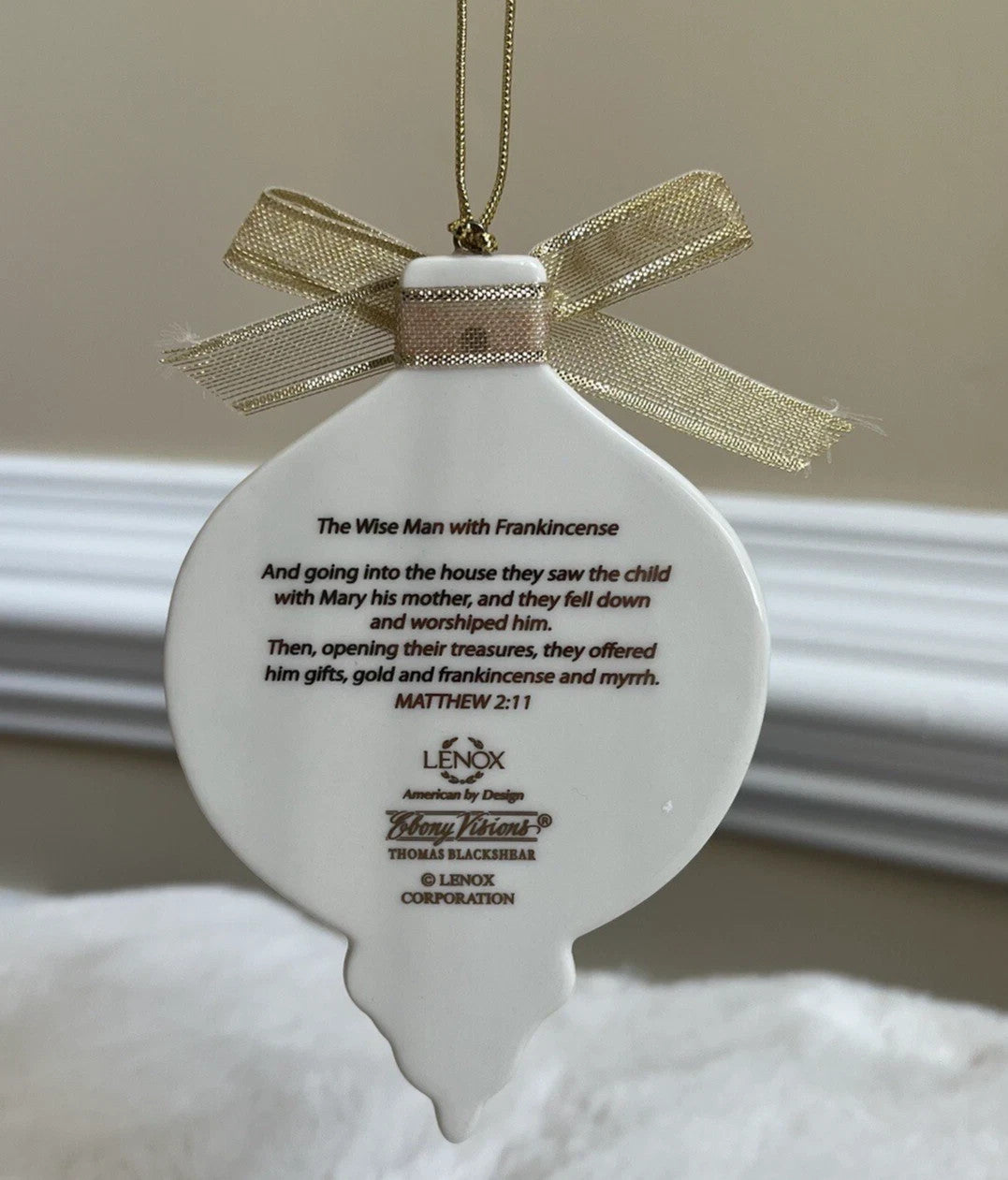 Blackshear King Gaspar Ornament Wiseman Frankincense Ebony Christmas Lenox NEW4