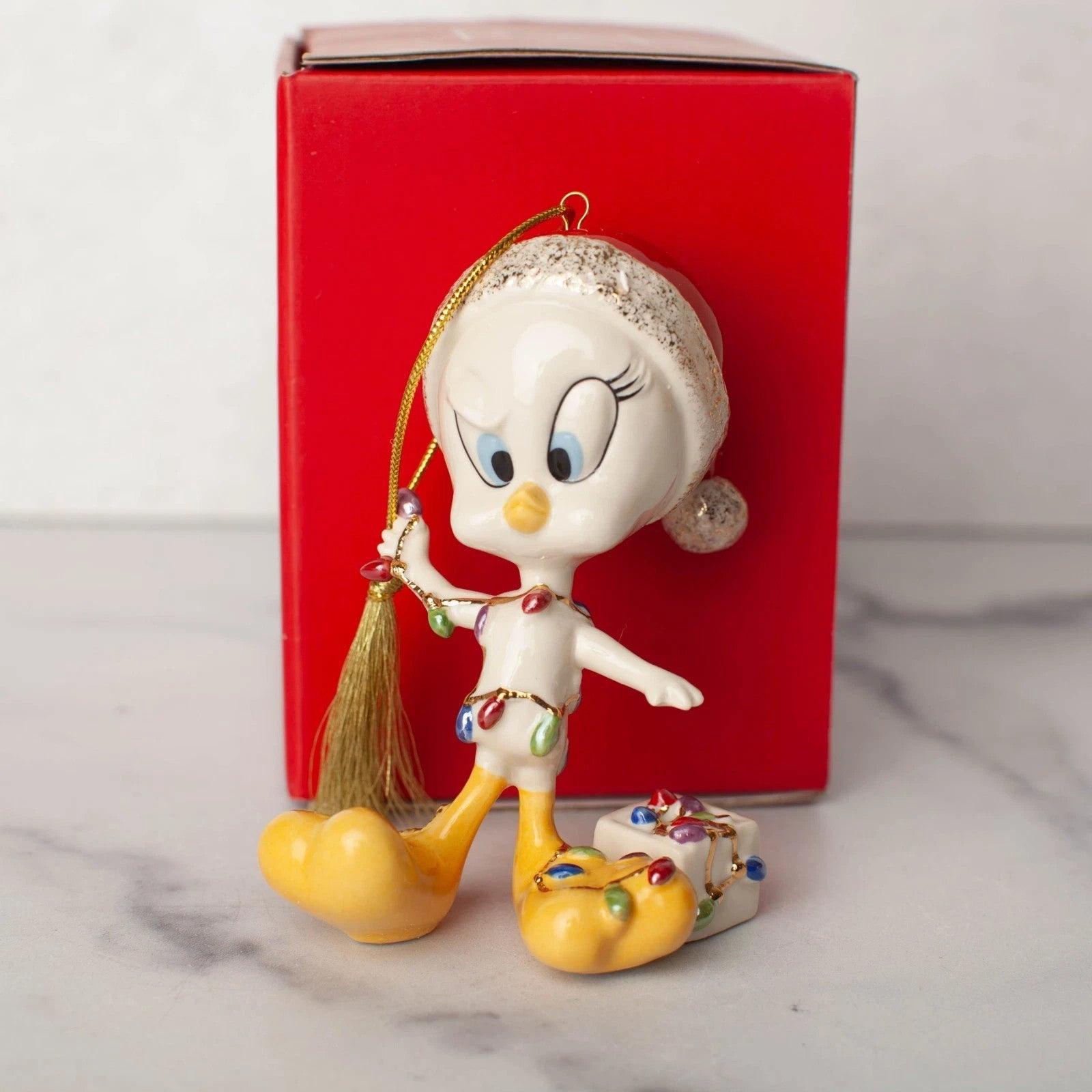 Lenox Tweety  Bird All Tangled Up  Figurine Ornament Looney Tunes Christmas NEW6