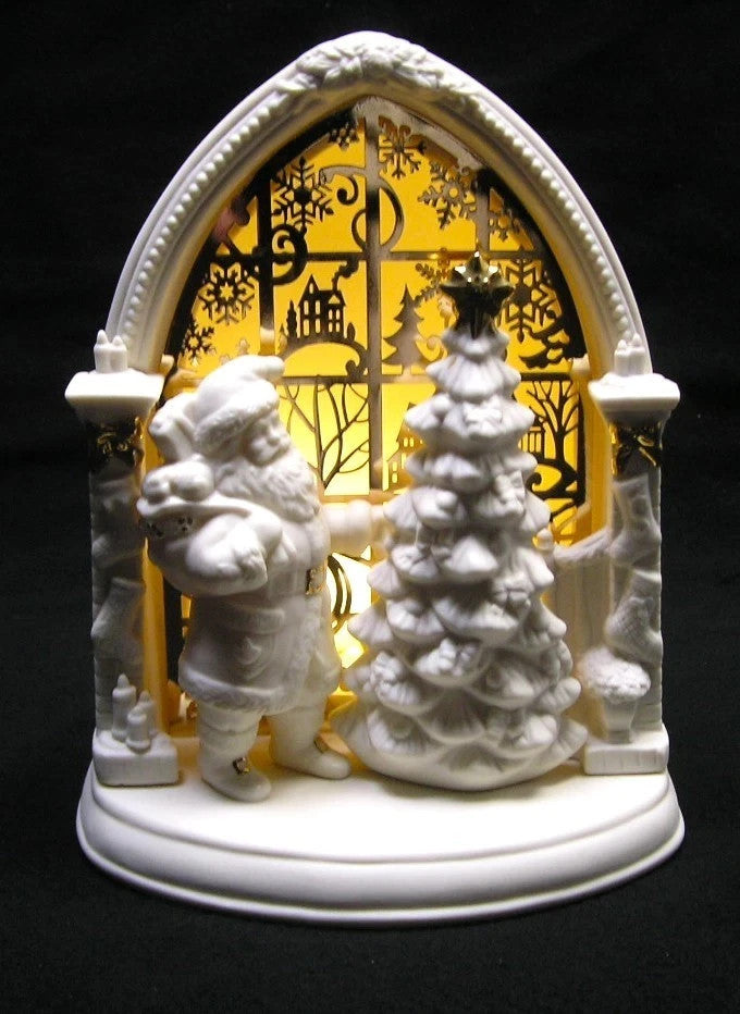 Lenox Illuminations Lighted Santa Figurine Christmas Tree Pierced Gold Arch NEW6