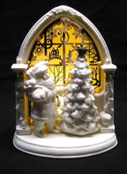 Lenox Illuminations Lighted Santa Figurine Christmas Tree Pierced Gold Arch NEW6