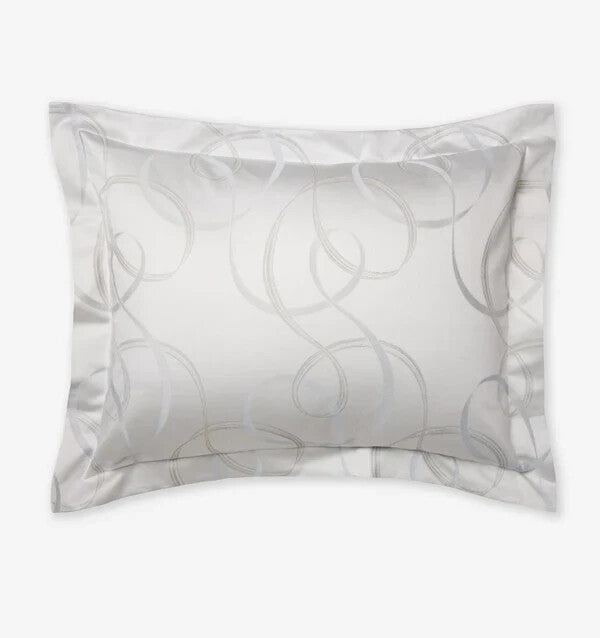 Sferra Caravino Tin Standard Sham Swirly Ribbon Design Sateen Jacquard Italy NEW4