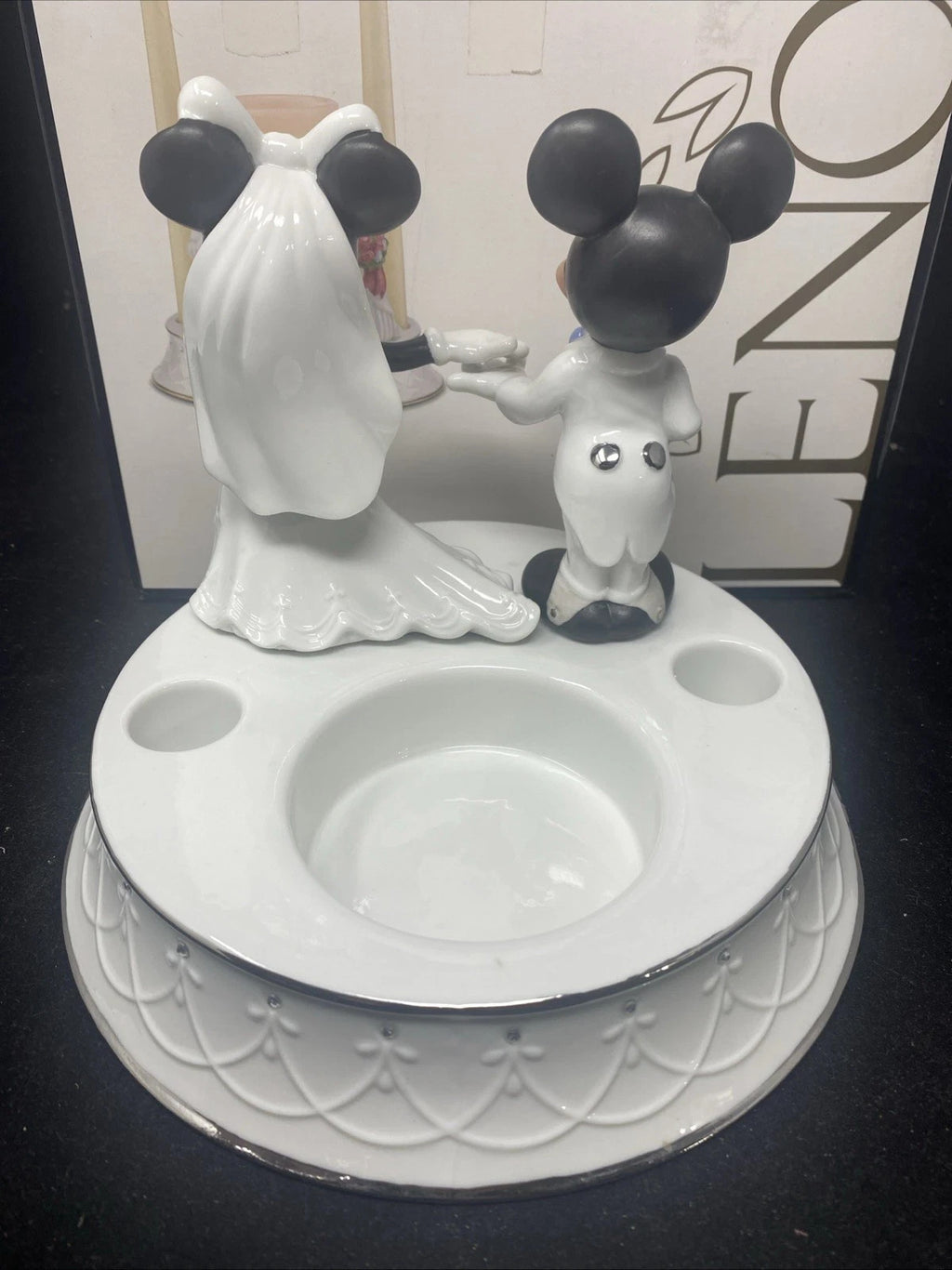 Lenox Disney Mickey Minnie Unity Candle Holder Wedding Figurine Bride Groom NEW5