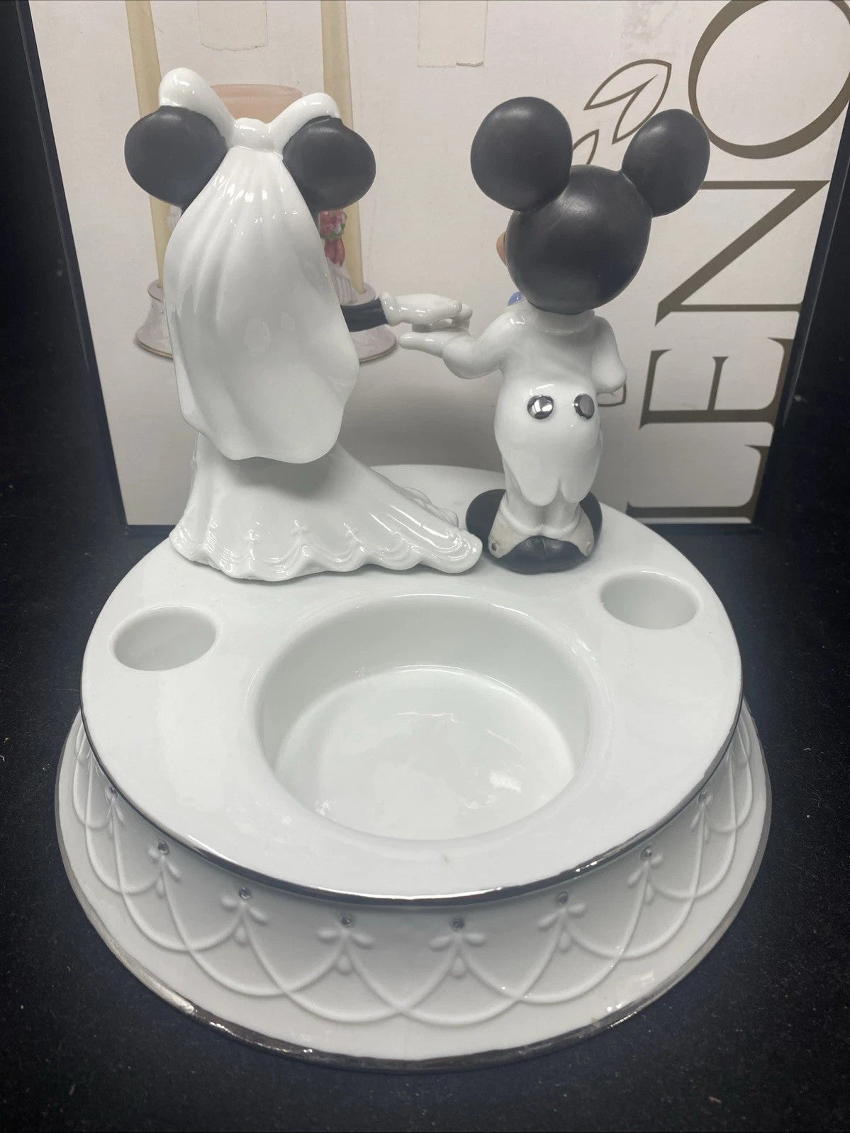 Lenox Disney Mickey Minnie Unity Candle Holder Wedding Figurine Bride Groom NEW5