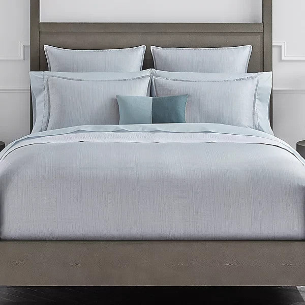 Sferra Modelli Aquamarine Queen Duvet Set 3PC Cotton Jacquard Reverses Italy NEW0