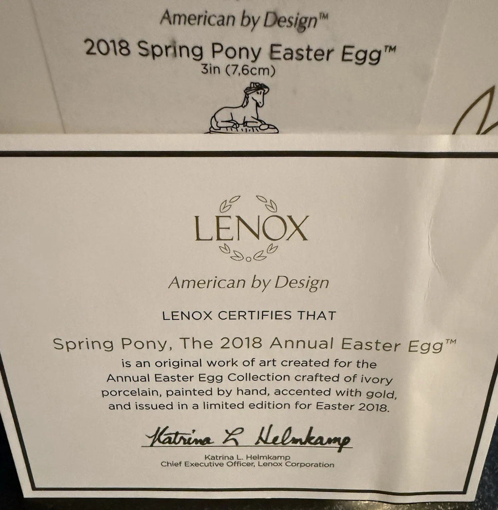 Lenox 2018 Springtime Easter Pony Egg Figurine Trinket Box Palomino Flowers NEW5