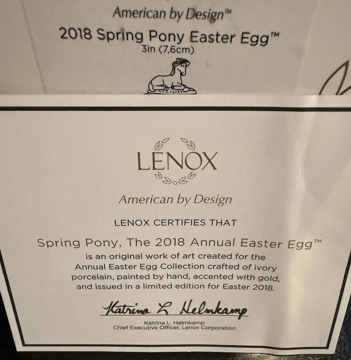 Lenox 2018 Springtime Easter Pony Egg Figurine Trinket Box Palomino Flowers NEW5