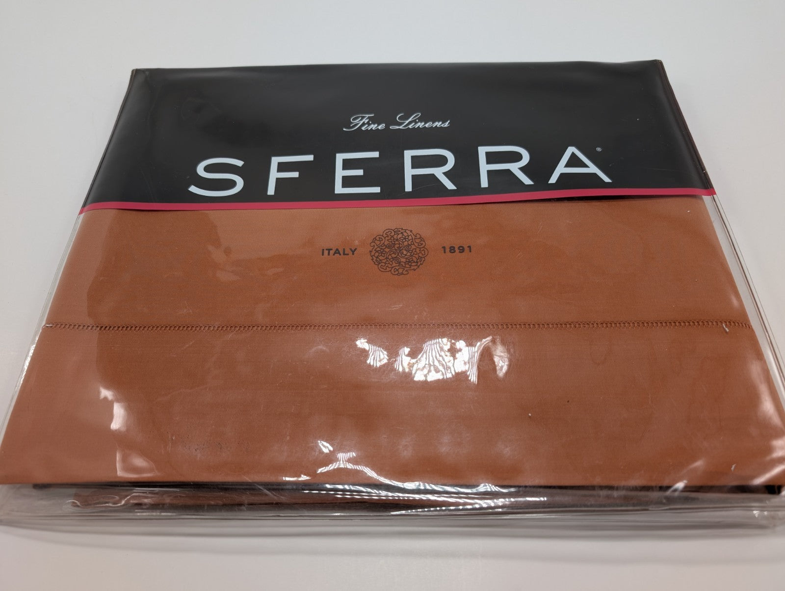 Sferra Celeste Paprika Twin Flat Sheet Orange Egyptian Cotton Percale Italy NEW0