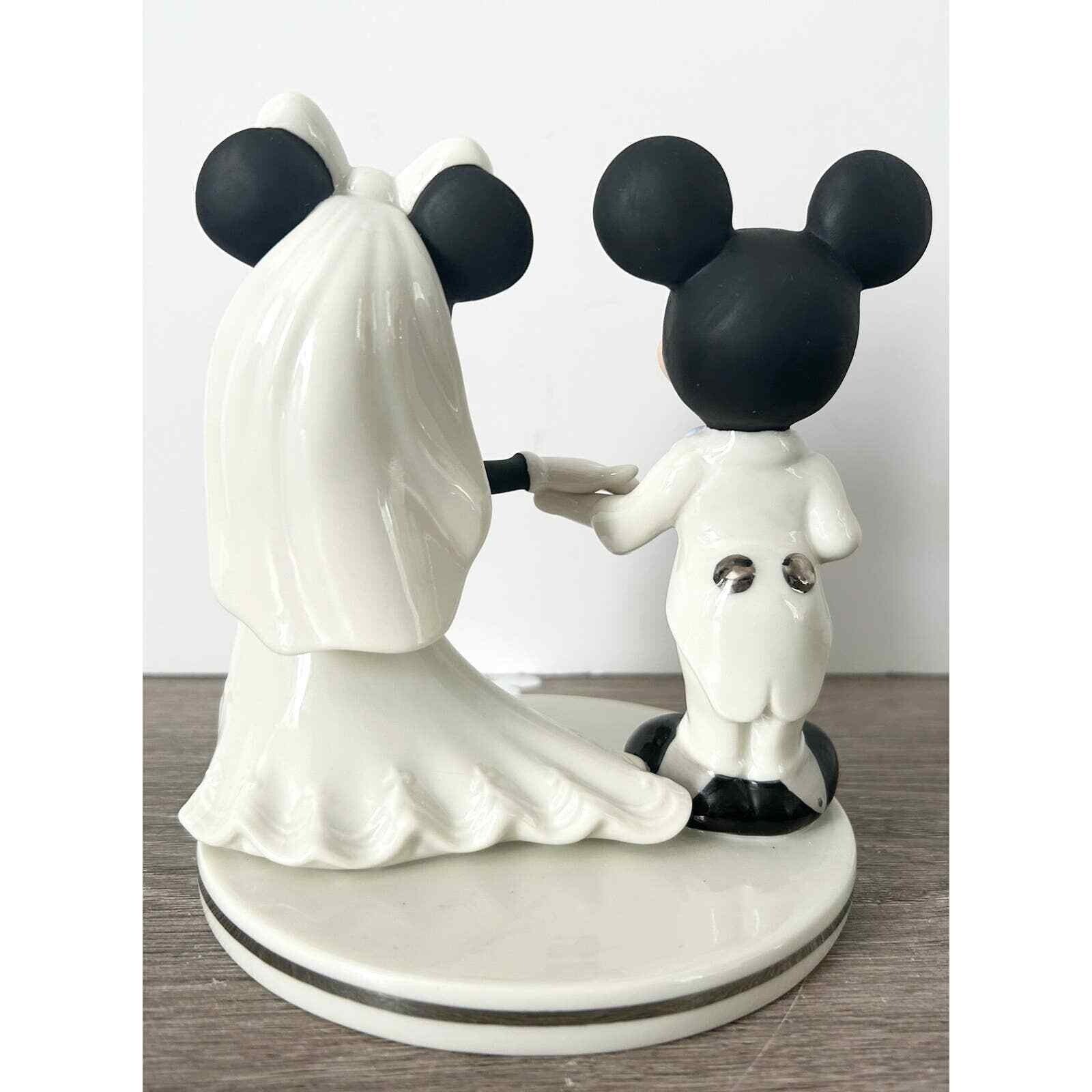 Lenox Disney Mickey & Minnie Mouse Wedding Cake Topper Figurine Bride Groom NEW3