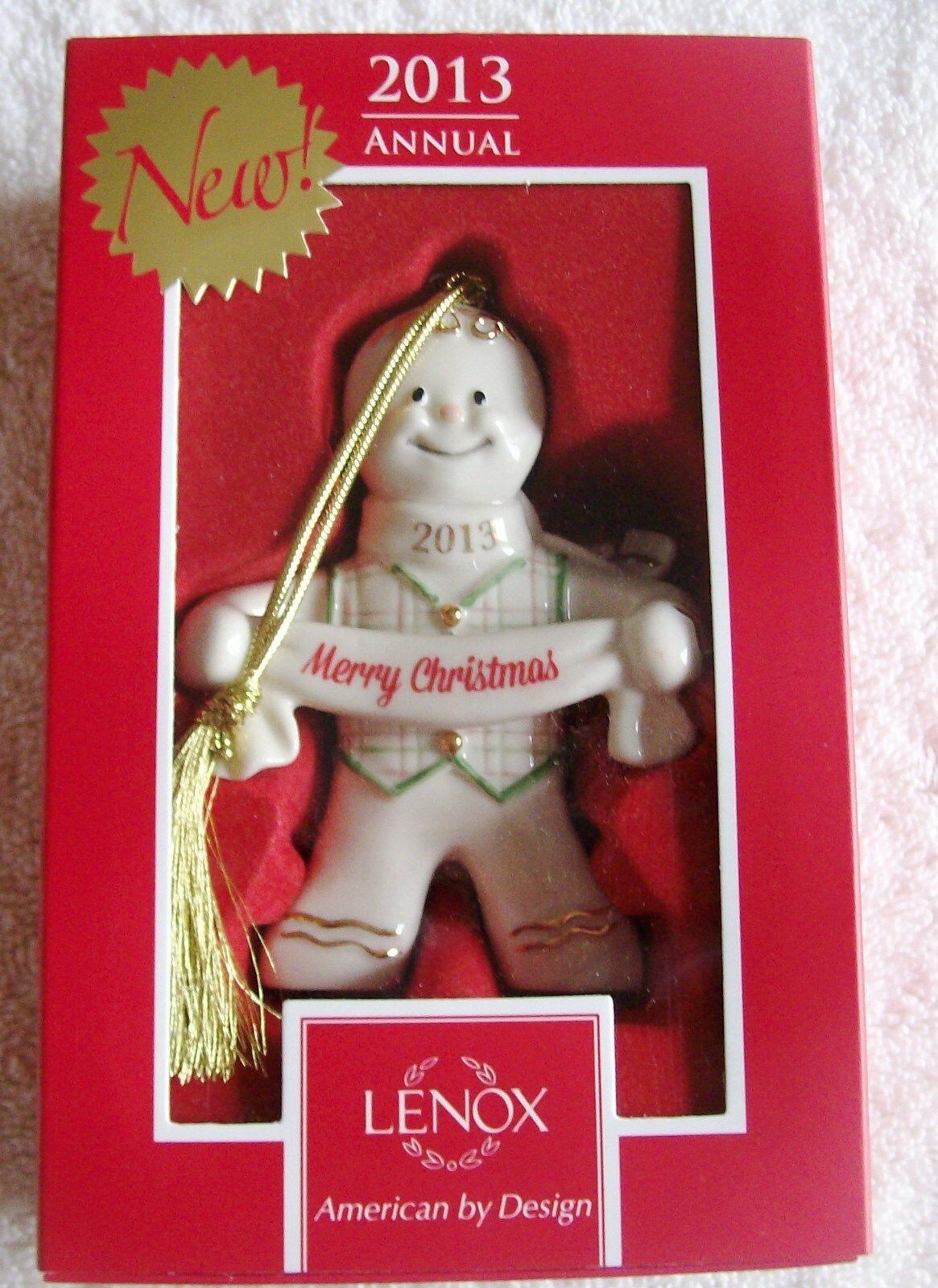 Lenox 2013 Gingerbread Man Ornament Figurine Annual Good Tidings Christmas NEW1