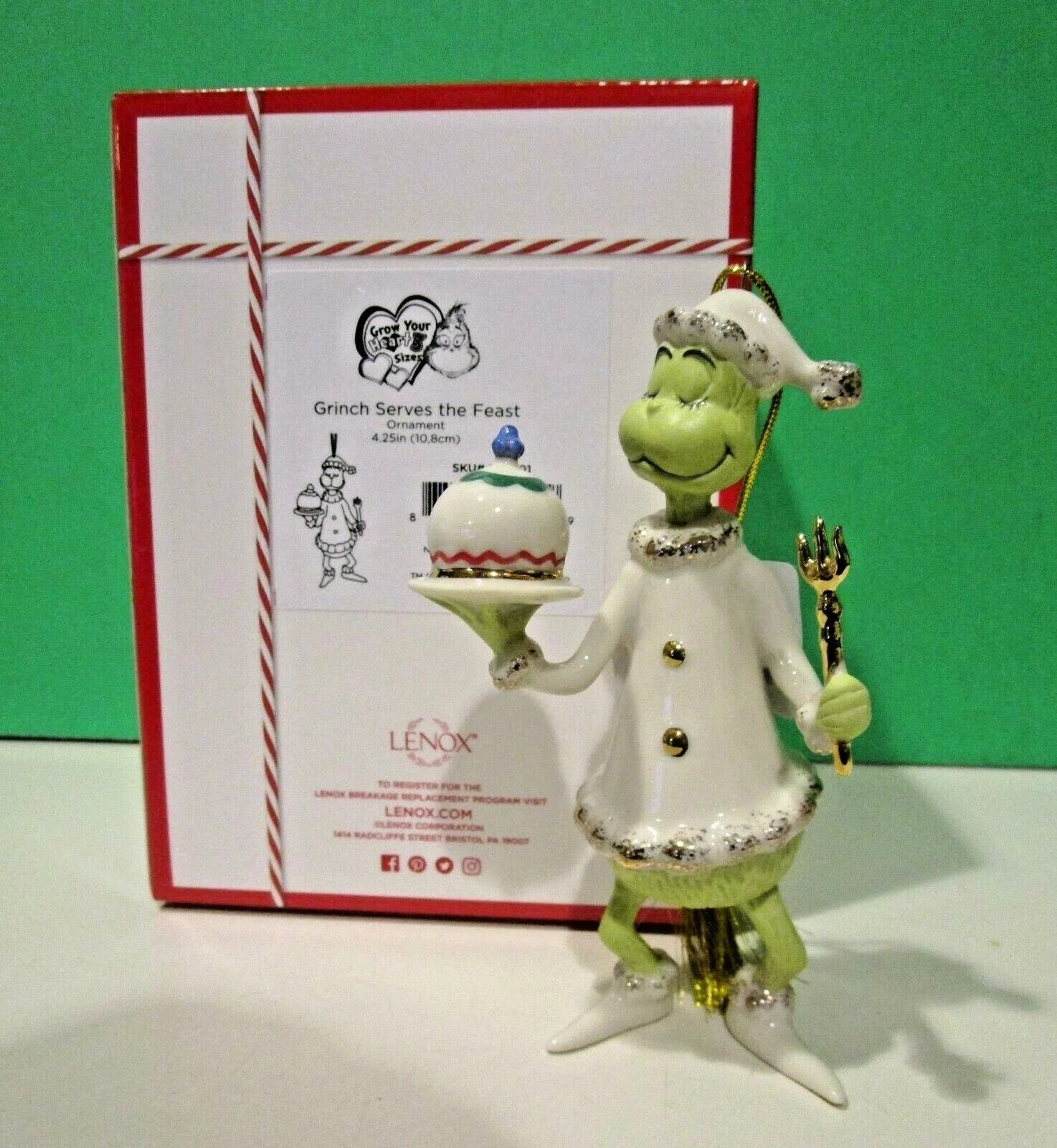 Lenox Grinch Serves The Feast Figurine Ornament Dr Seuss Who Stole Christmas NEW9