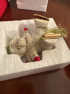 Lenox 2016 Teddy Bear Ornament Slip N Slide Ice Skating Christmas Annual NEW2