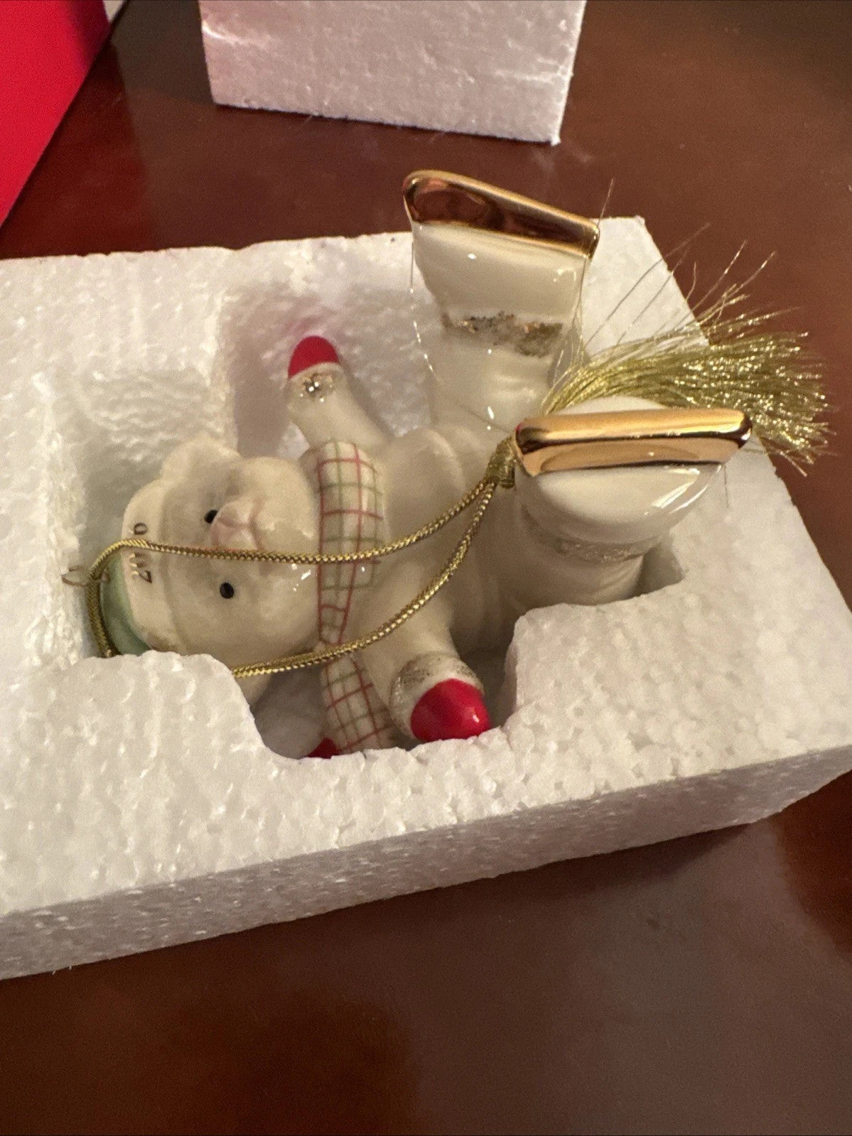 Lenox 2016 Teddy Bear Ornament Slip N Slide Ice Skating Christmas Annual NEW2
