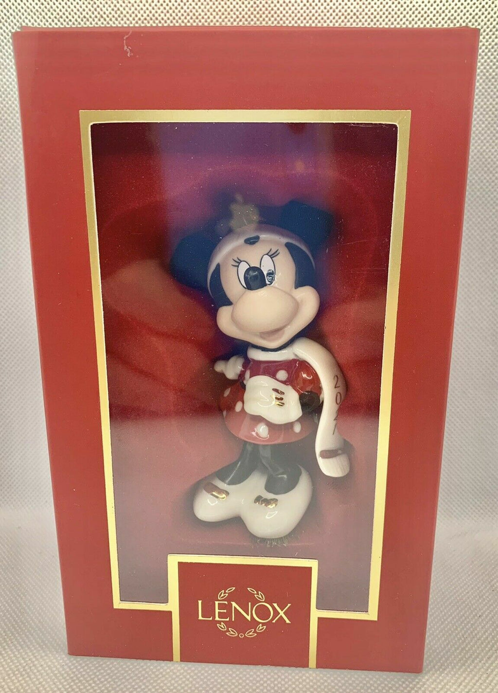Lenox Disney 2021 Mickey & Minnie Figurine Ornament Set Mouse Winter Outfit NEW6