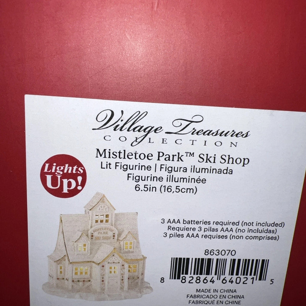 Lenox Mistletoe Park Lighted Ski Shop Figurine Village Treasures Christmas NEW4