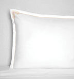 Sferra Fiorina Euro Continental Shams 2 Carnation Embroidery Cotton Percale NEW1