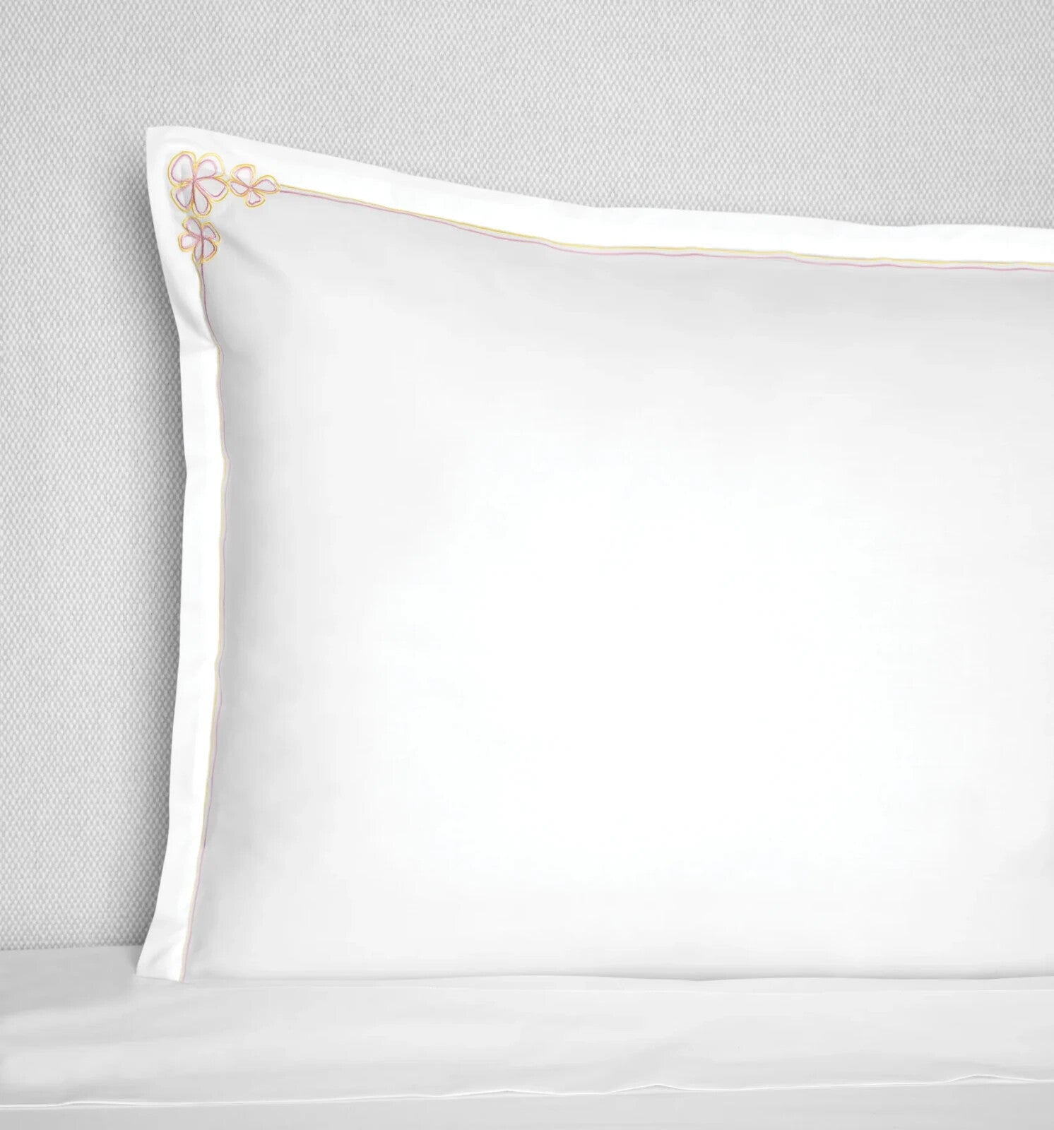 Sferra Fiorina Euro Continental Shams 2 Carnation Embroidery Cotton Percale NEW1