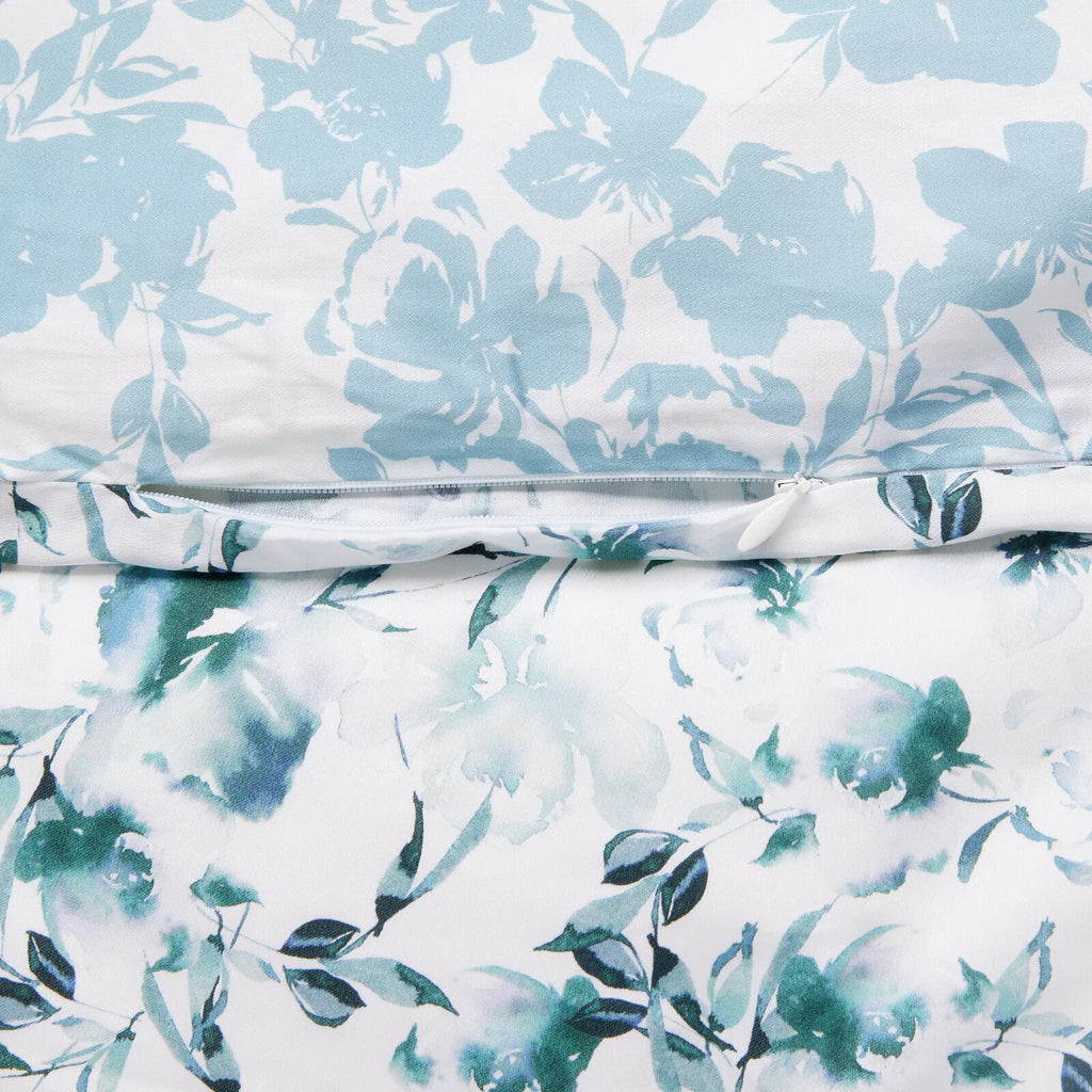 Sferra Duchesse Cadet Queen Duvet Sham Set 5PC Floral Print Reversible Italy NEW3
