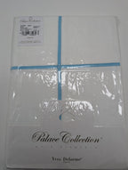 Yves Delorme Athena Queen Duvet Euro Set 3PC Aqua Stripes Egyptian Percale NEW14