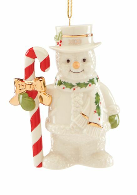Lenox 2020 Snowman Figurine Ornament Annual Candy Cane Frosty Christmas Gift NEW0