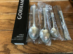 Gorham Column Frosted Serving Set 4PC Flatware Hostess 18/10 Stainless Steel NEW1