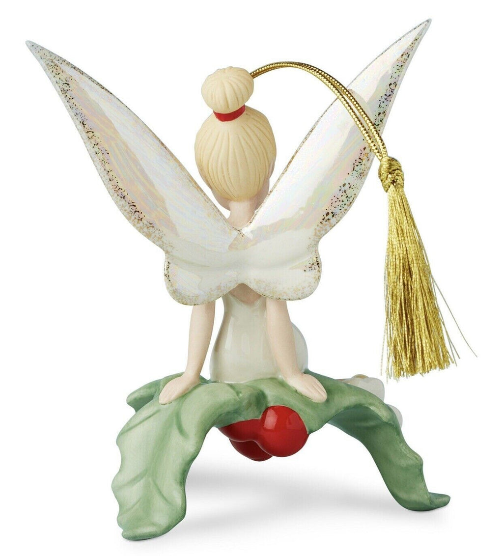 Lenox Disney 2022 Tinkerbell Figurine Ornament Sitting Pretty Leaf Christmas NEW2