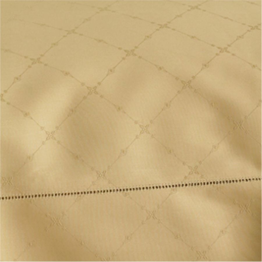 Sferra Colette Gold Queen Flat Sheet Lattice Egyptian Cotton 1020TC Italy NEW5