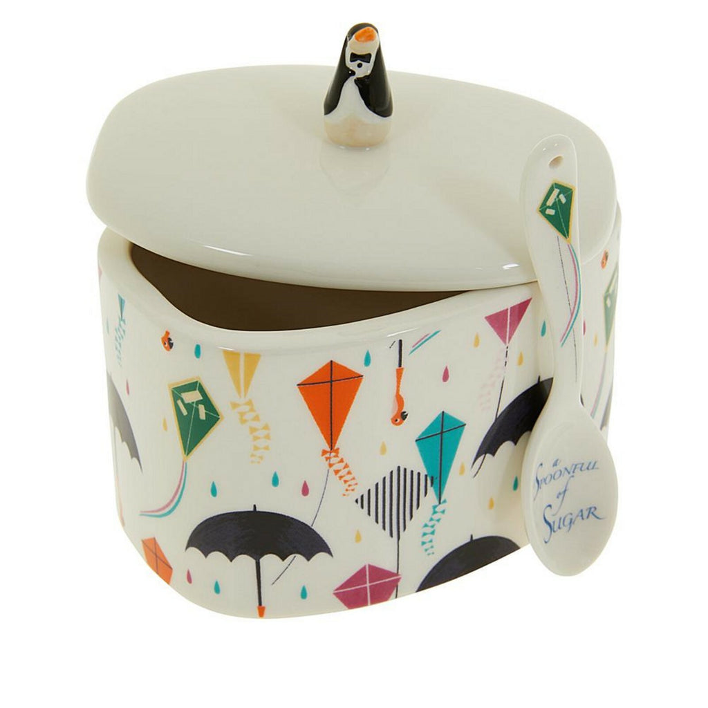 Lenox Disney Mary Poppins Returns Sugar Bowl With Lid  Spoon Kite Umbrella  NEW3