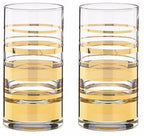 Kate Spade NY Hampton Street Highball Glasses Pair Gold Stripes Lenox NEW IN BOX0