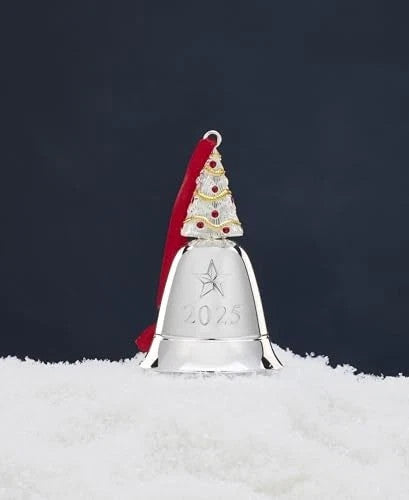 Lenox 2025 Musical Bell Ornament Plays We Wish You A Merry Christmas Silver NEW8