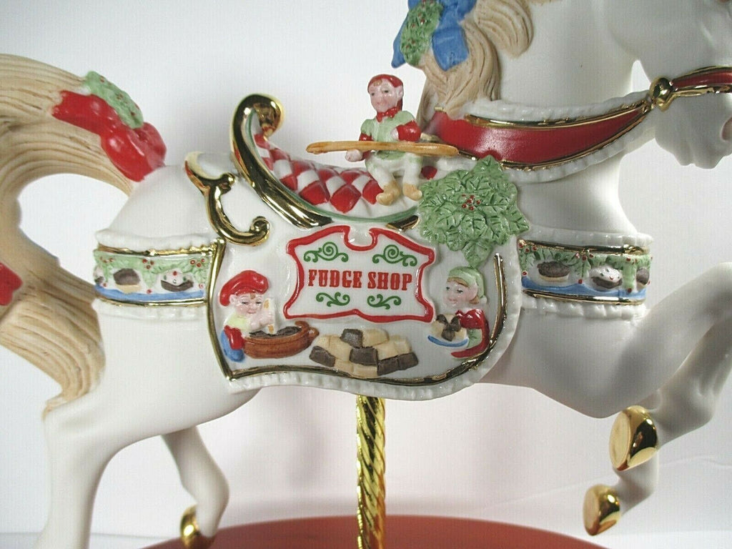 Lenox 2018 Carousel Horse Figurine Santa's Fudge Shop Christmas Elf Jockey NEW3
