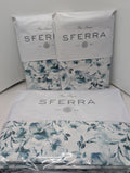 Sferra Duchesse Blue Queen Duvet Set 3PC Floral Cotton Print Reverses Italy NEW0