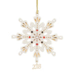 Lenox 2018 Gemmed Snowflake Ornament Annual Red & Black Crystals Christmas NEW0