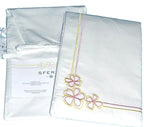 Sferra Fiorina Euro Continental Shams 2 Carnation Embroidery Cotton Percale NEW6