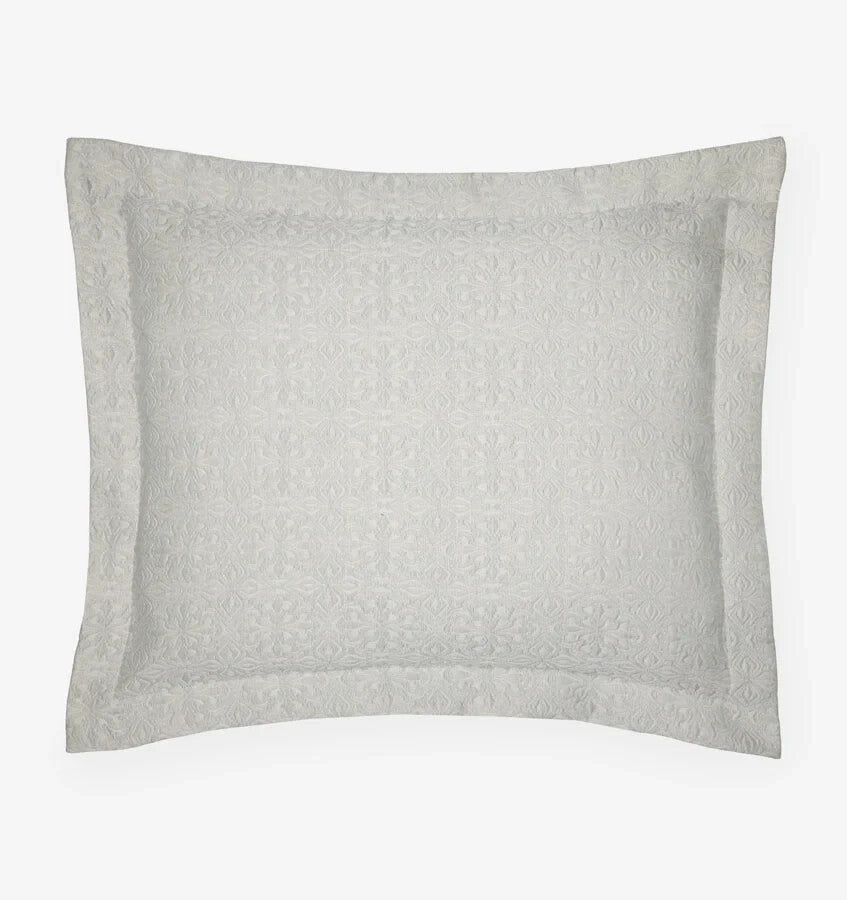 Sferra Veroli Ice Boudoir Sham Textured Tile Motif Cotton Matelassé Italy NEW1
