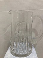 Reed & Barton Crystal Soho Pitcher 9.5" Clear Tapered Vertical Cut 1.5Qt. NEW9