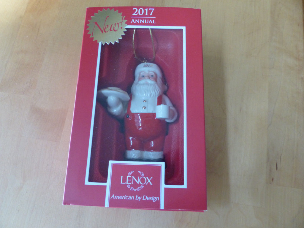 Lenox 2017 Santa Figurine Ornament Annual Cookies For Claus Cocoa Christmas NEW8