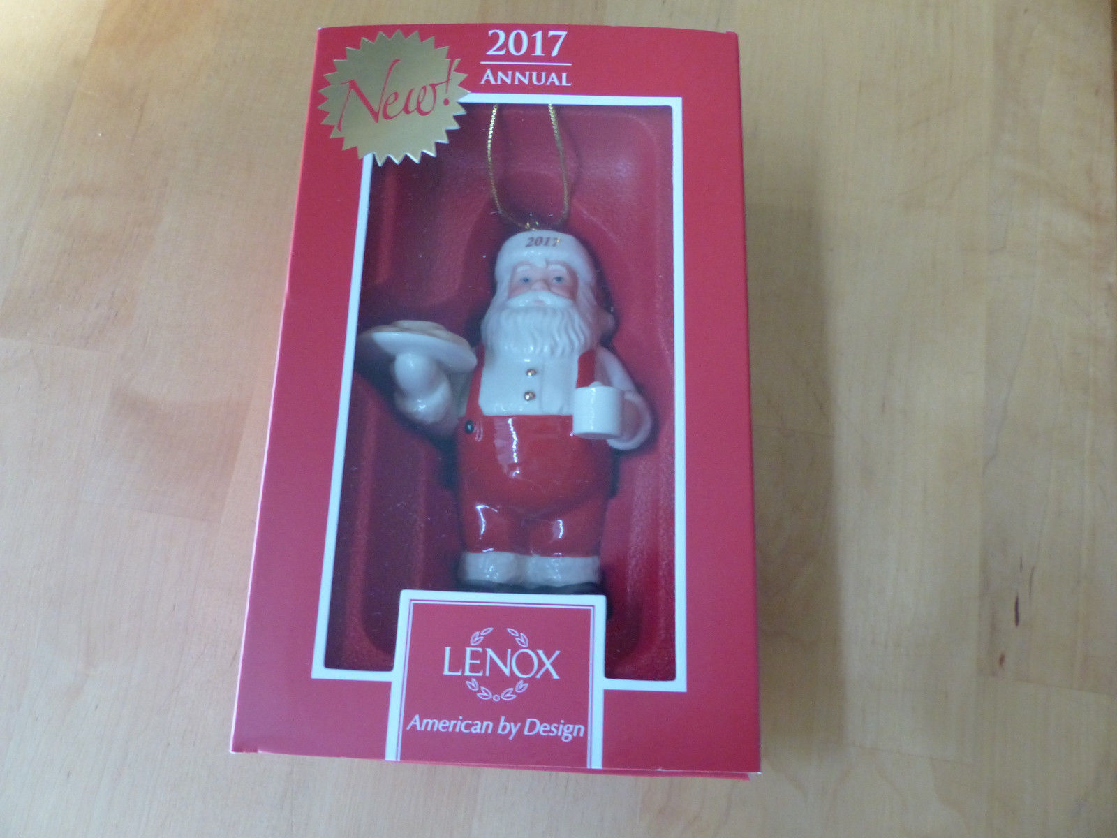 Lenox 2017 Santa Figurine Ornament Annual Cookies For Claus Cocoa Christmas NEW8