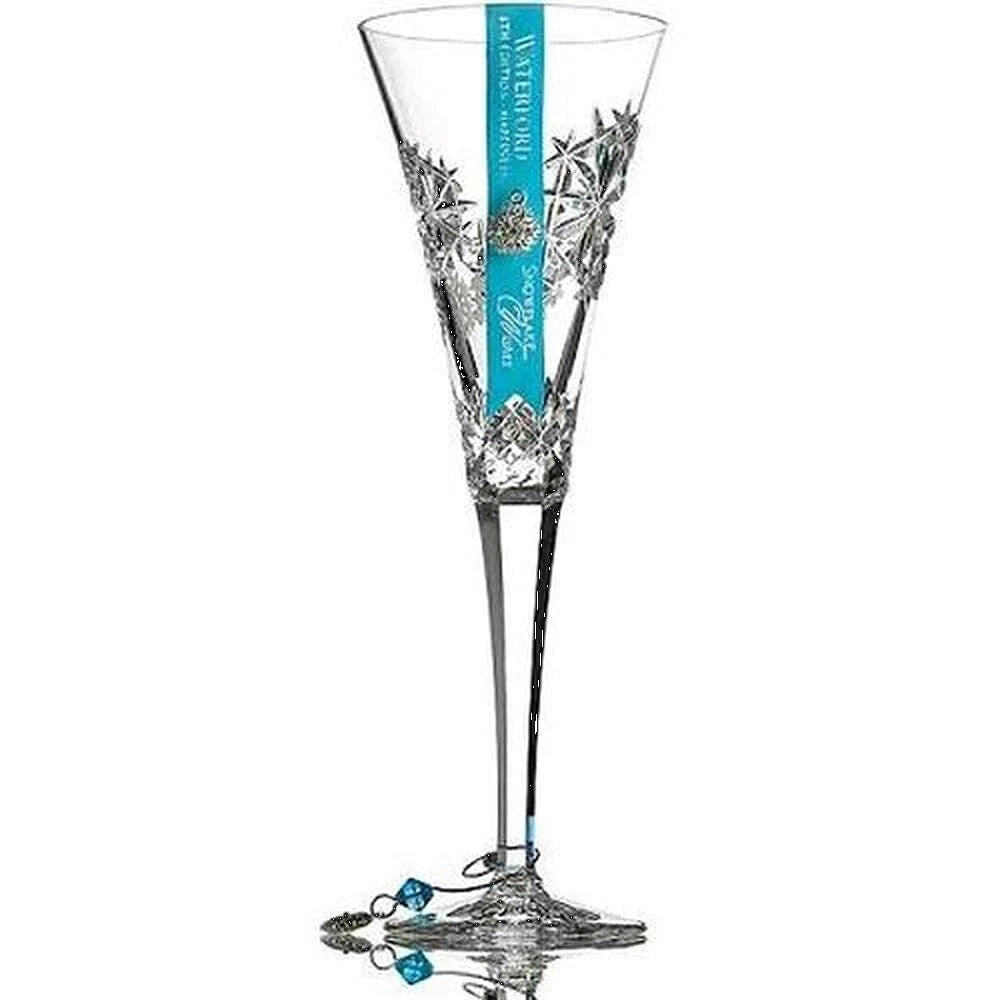Waterford Crystal Snowflake Wishes Happiness Flute 2018 8th #154695 NEW IN BOX0