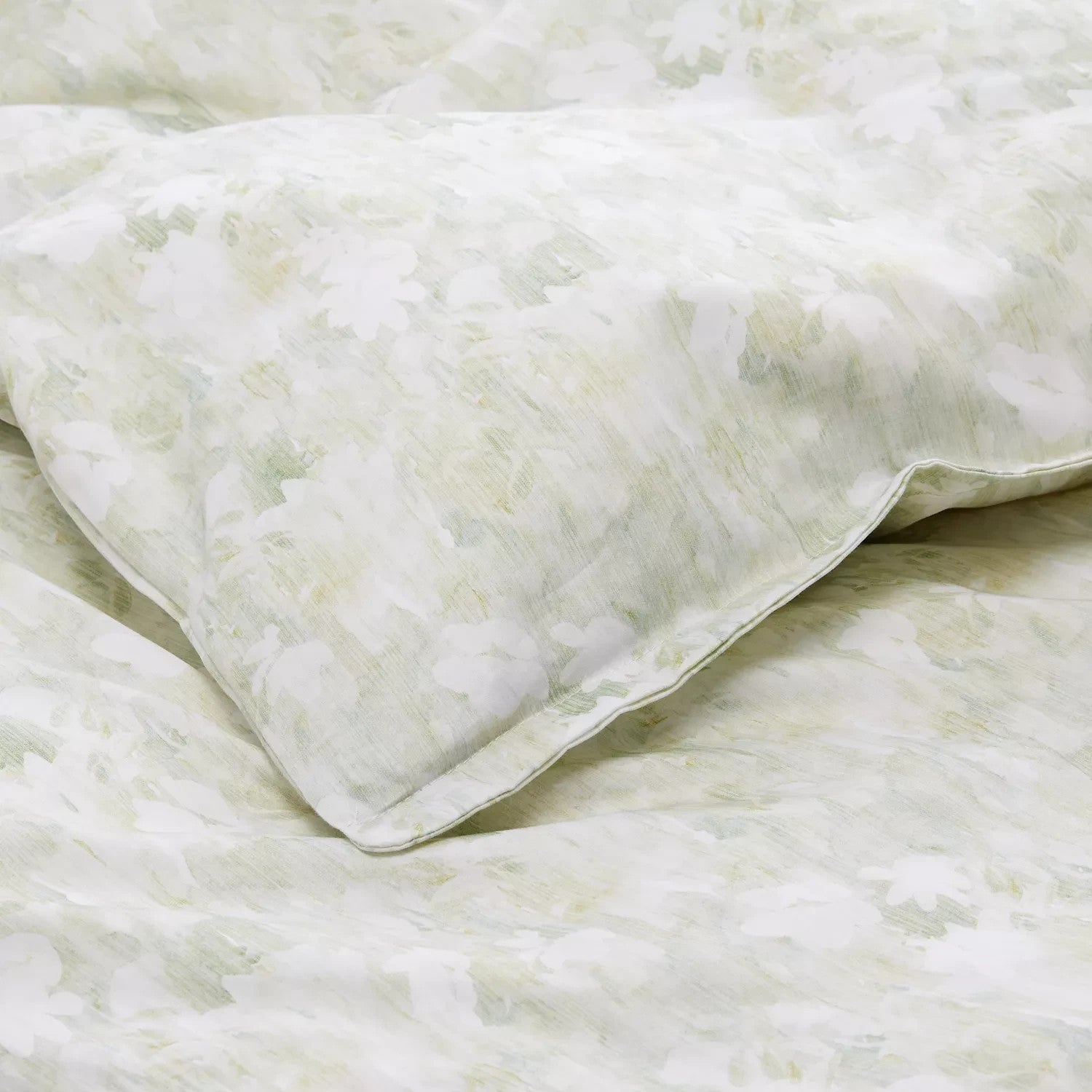 Sferra Pittore Queen Duvet Green Floral Pastel Multicolor Sateen Print Italy NEW2