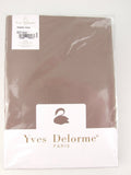 Yves Delorme Triomphe Taupe Queen Flat Sheet Sureau Egyptian Cotton Sateen NEW0