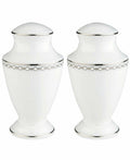 Lenox Pearl Platinum Salt & Pepper Shaker Set Enamel Dots USA 1st Quality NEW0