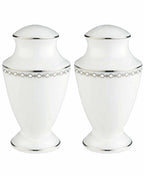 Lenox Pearl Platinum Salt & Pepper Shaker Set Enamel Dots USA 1st Quality NEW0
