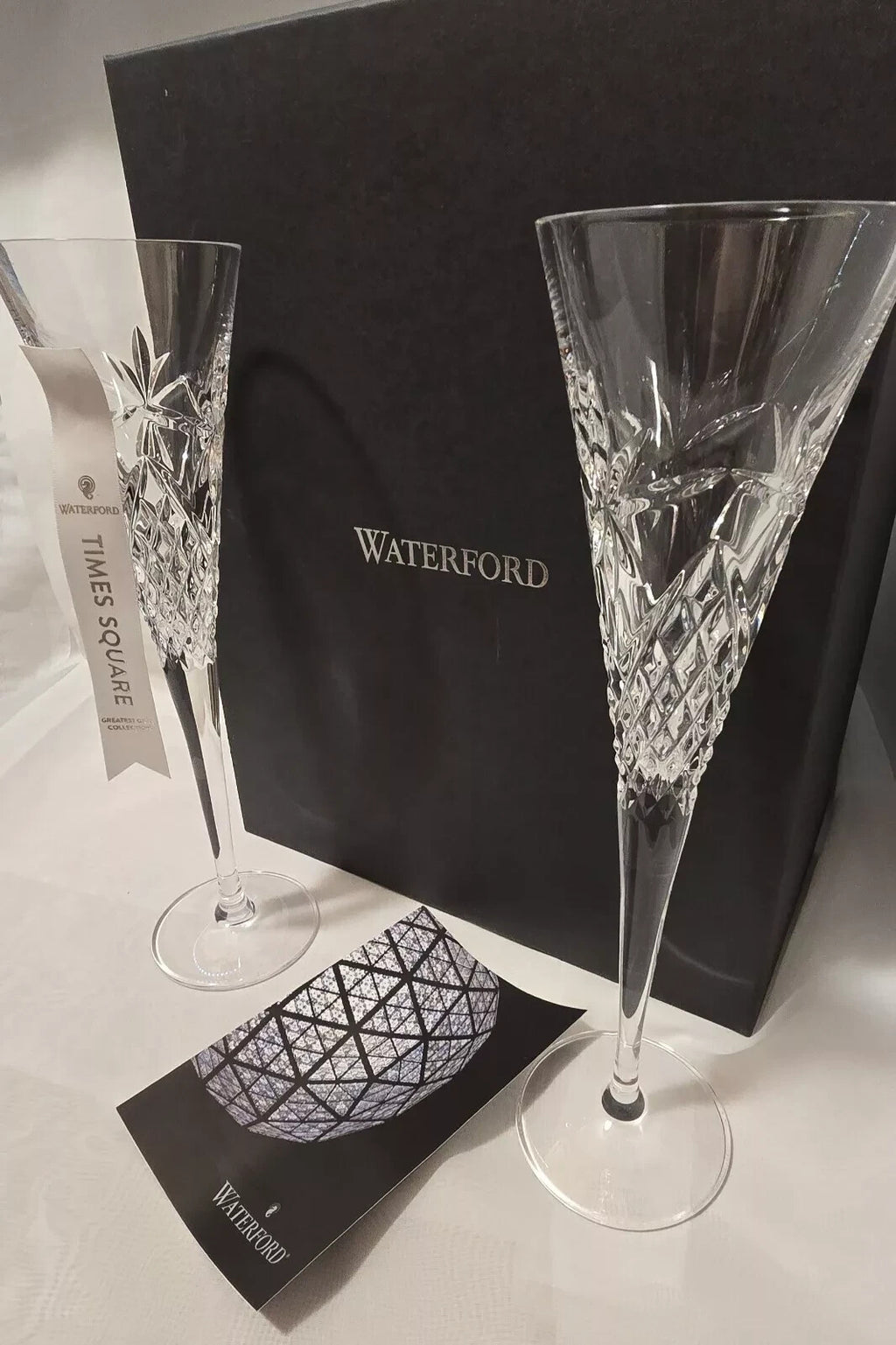 Waterford Crystal 202l Happiness Flutes Pair New Years ED #1055459 NEW IN BOX5