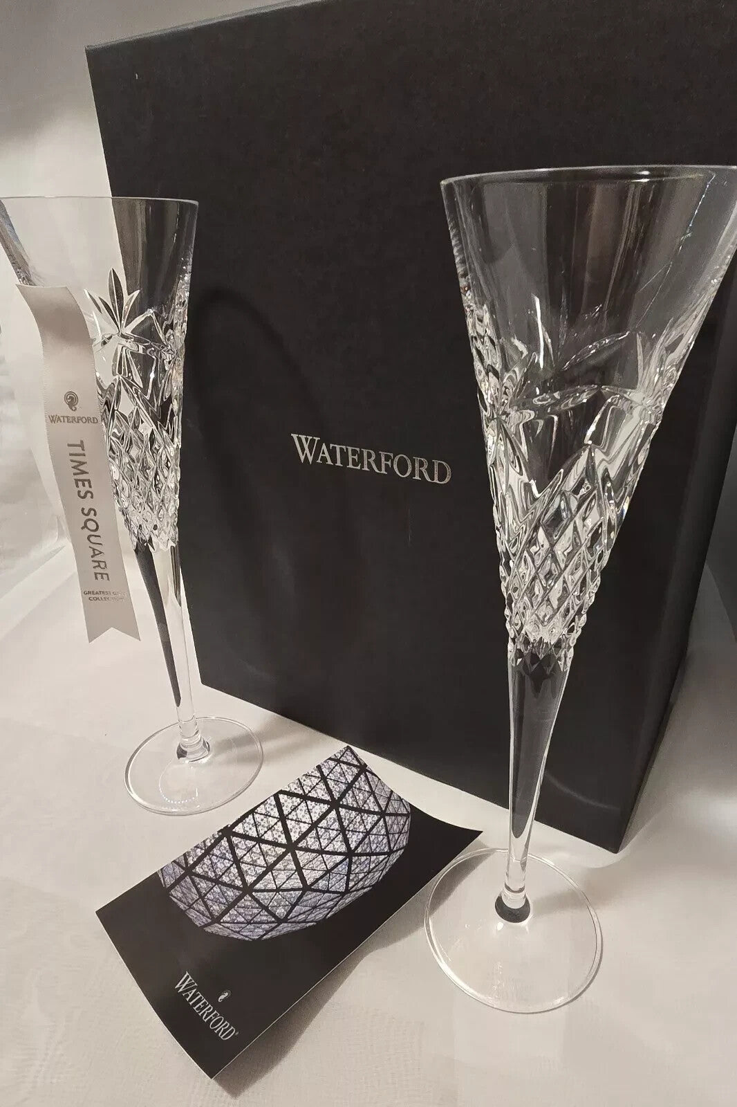 Waterford Crystal 202l Happiness Flutes Pair New Years ED #1055459 NEW IN BOX5