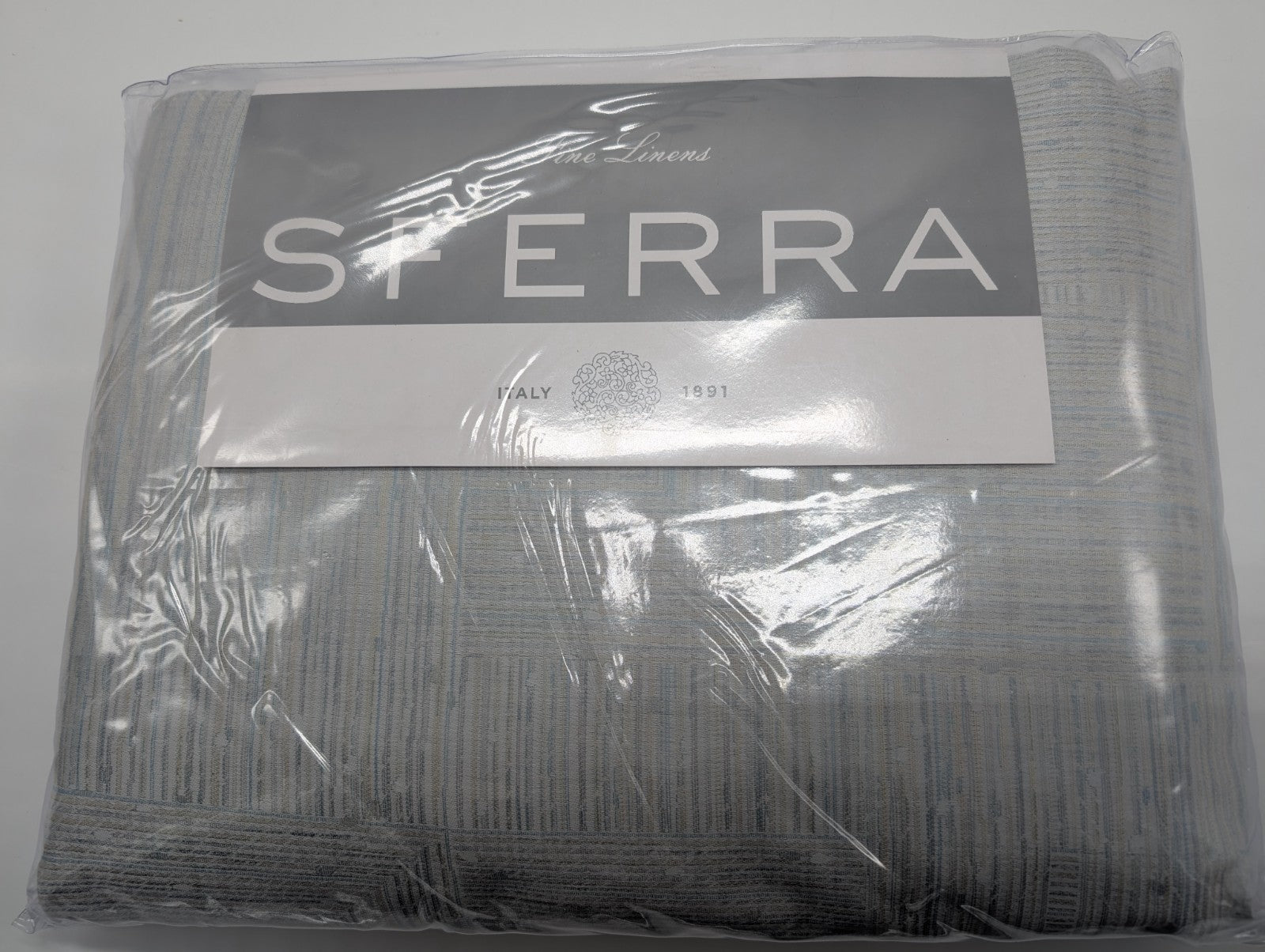 Sferra Modelli Aquamarine King Duvet Set 3PC Cotton Jacquard Reverses Italy NEW9